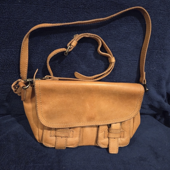 Genuine Leather Tan Leather Crossbody Bag - Picture 2 of 9
